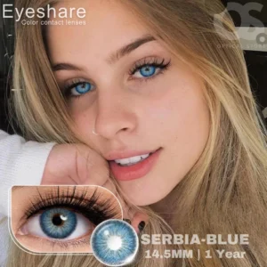 EYESHARE Serbia Blue Color Contact Lens, Disposable cosmetic eye lens